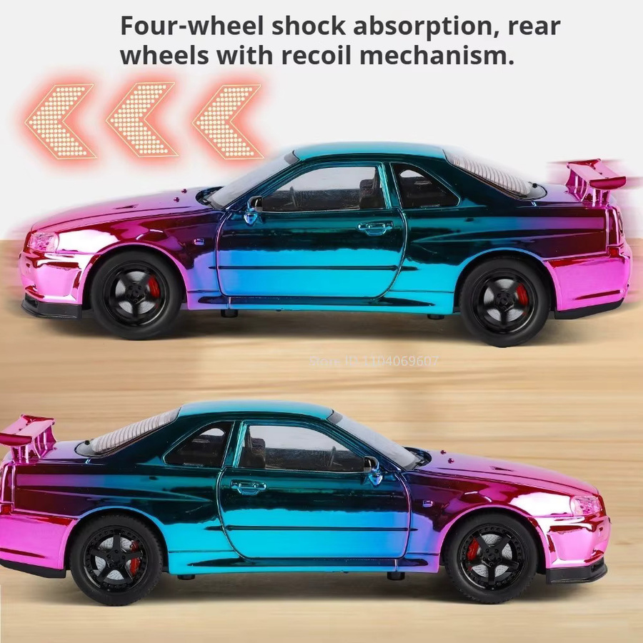 caipo GTR SKYLINE GTR-R34 Spielzeugauto, Modell, 1:24, Metall, Rad zurückziehen - Bild 5