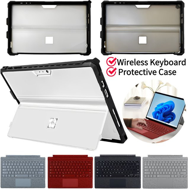 Robuste Schutzhülle für Microsoft Surface Pro 6, Pro 5 und Pro 4 in Grau, kompatibel mit Tastatur - Bild 1
