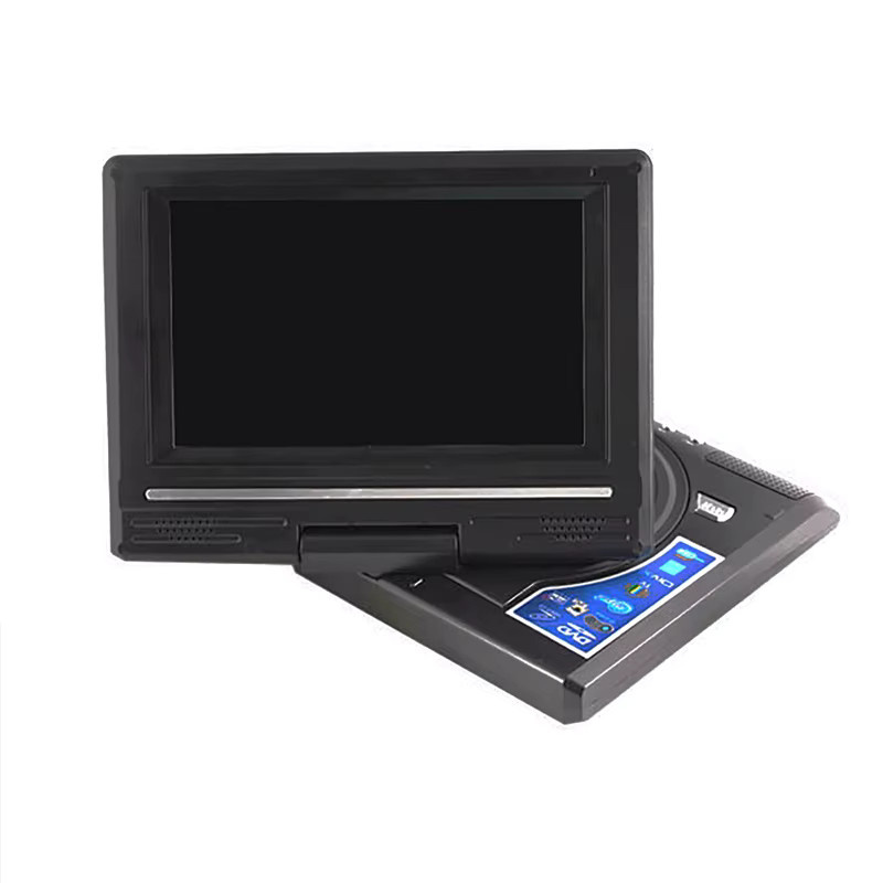 Luxuglow Tragbarer 7,8 Zoll DVD CD EVD Player mit LCD-Bildschirm und Fernbedienung, Schwarz, 270 Grad drehbar - Bild 3