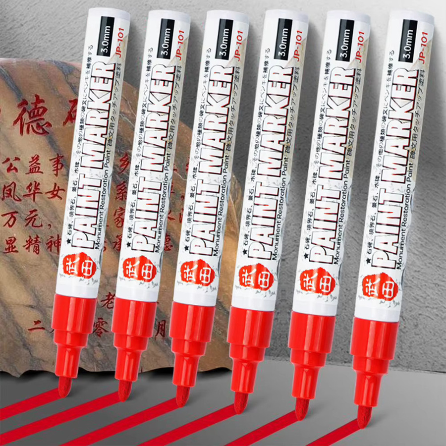Permanent Lackstift für Steintafeln und Grabsteine, wasserfest und ölbeständig, Farben: Grün und Rot - Bild 2