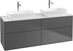 V&B Waschtischunterschrank Finion mit Abdeckplatte, Farbe: Weiß und Anthrazit matt, B/T/H: 160 x 60 x 50,1 cm - Bild 1