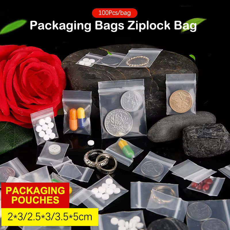 100 Stück Gmarty Plastik-Druckverschlussbeutel transparent zur Verpackung von Pillen und Schmuck - Bild 2