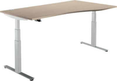 Schäfer Shop Select Schreibtisch DRIVE UP 2 elektrisch höhenverstellbar Freiform Eiche/weißalu B: 180 cm, H: 80 cm, T: 80 cm - Bild 1