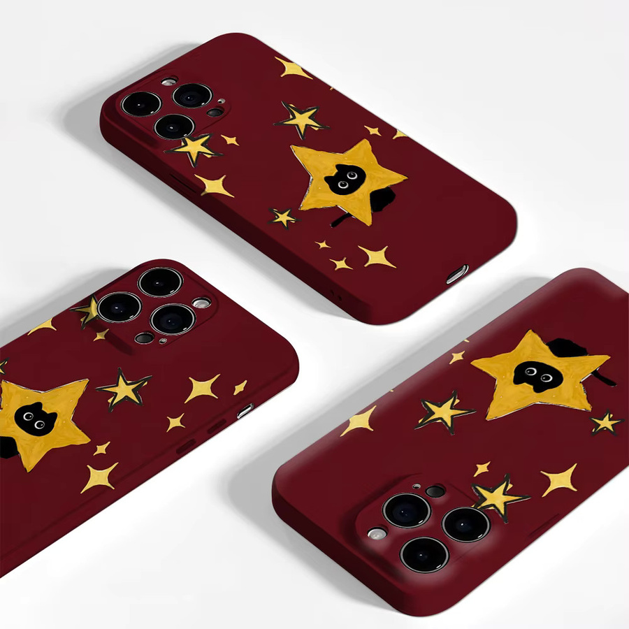 Star Cat Magnetische Handyhülle für iPhone 17 16 15 14 13 Pro Max Plus in Rot, Robuste Einzel- und Doppelschicht-Schutzhülle - Bild 3