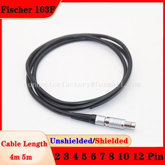 Fischer Steckverbinder mit 4m Kabel, wasserdichter selbstsichernder Halbmond-Stecker, 2 bis 12-polig - Bild 1