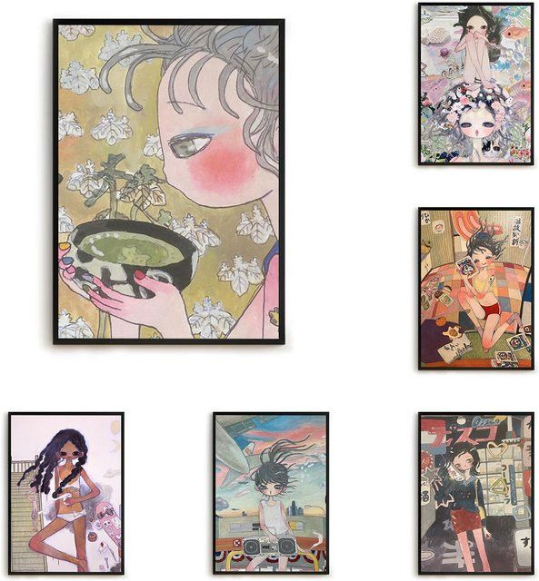 Aya Takano Dekorative Wandmalerei als Leinwandgemälde für dein Schlafzimmer und ästhetische Wanddekoration - Bild 1