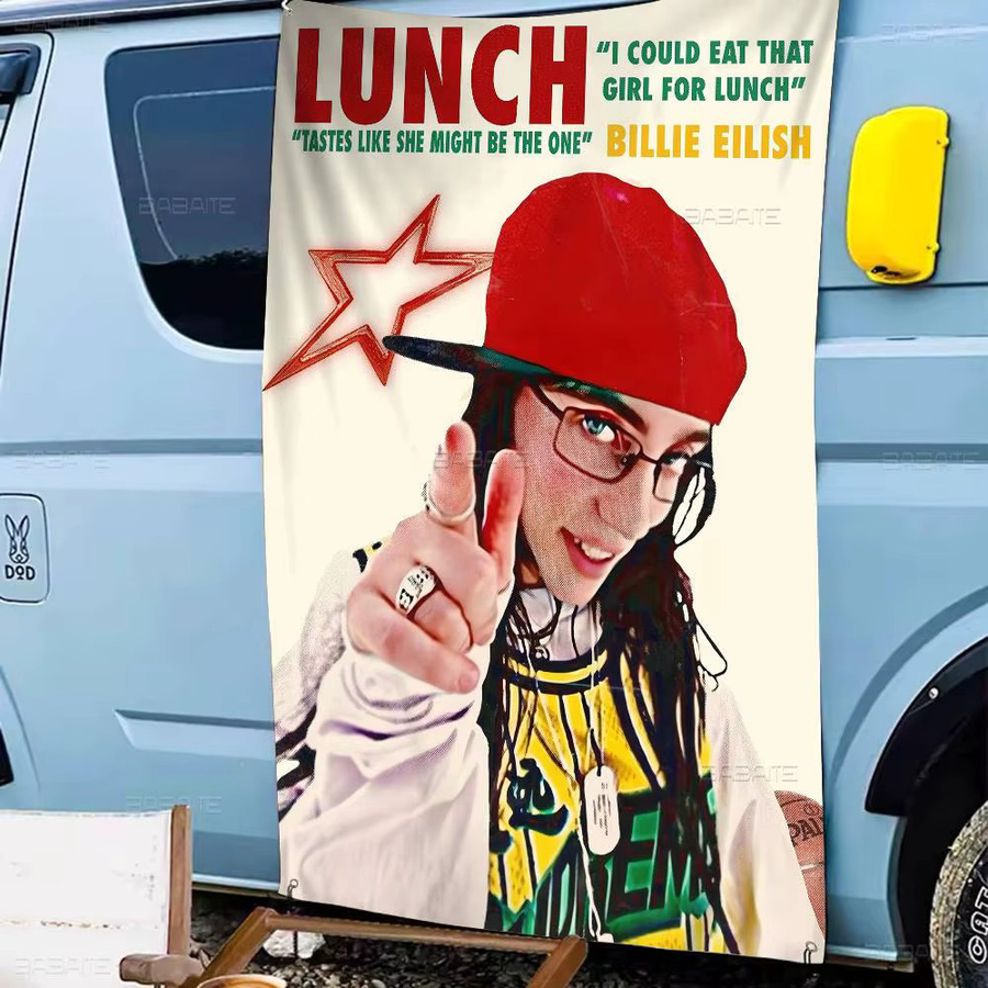 Potdemiel Retro-Flaggen Billie Eilish Banner zur Innendekoration für Wohnzimmer und Studio - Bild 4