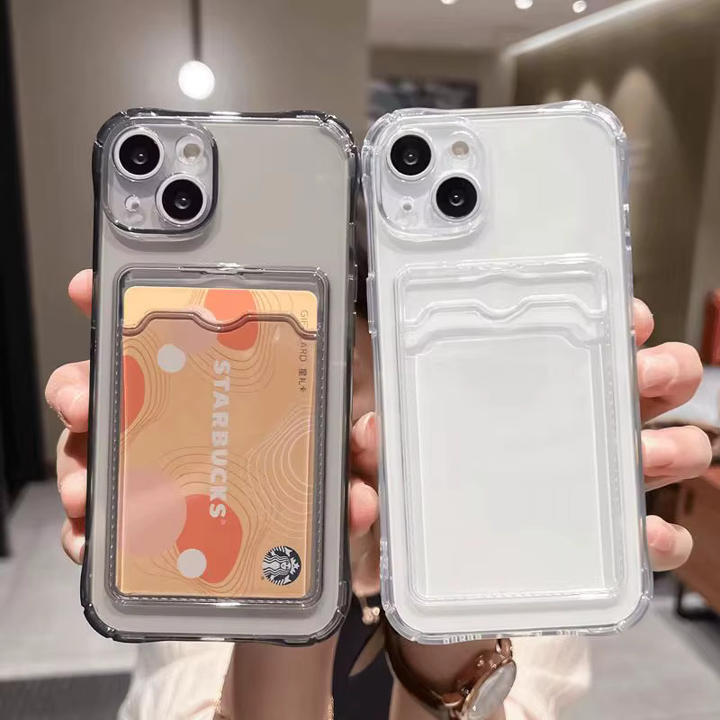 Transparente Kartenhülle für Apple iPhone 17 16 15 14 13 12 11 Pro Max Mini XS X XR 7 8 16 Plus 17e 16e Stoßfeste Schutzhülle - Bild 2