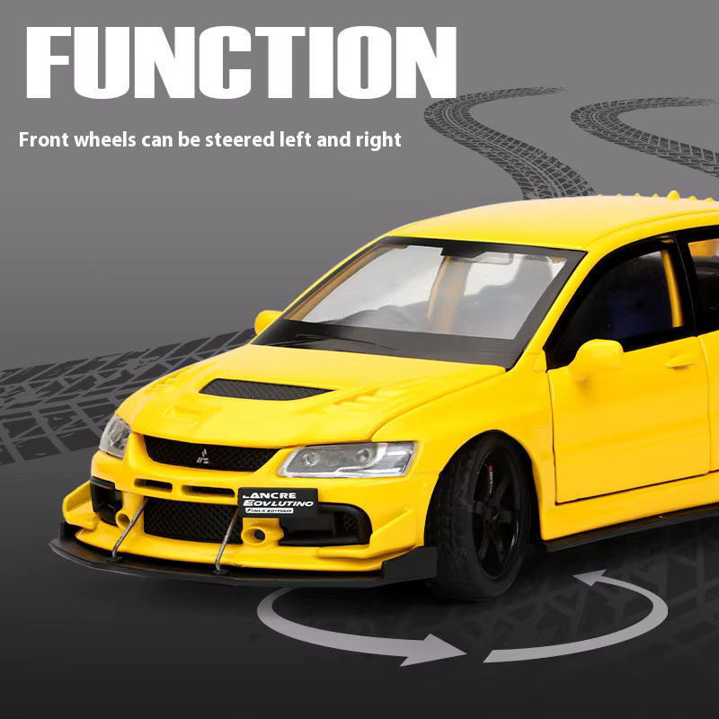 Maisto Mitsubishi EVO Modell, 1:32, Metall, Weiß, Gelb - Bild 3