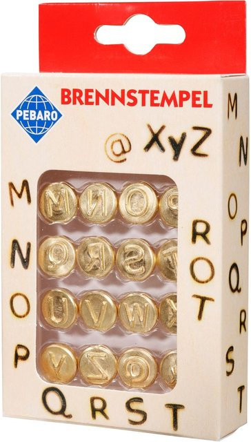 Pebaro Brennstempel Alphabet M-Z in Gold aus Metall - Bild 1