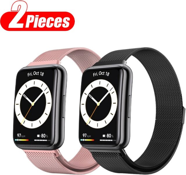 JBAILI Uhrenarmband Milanese Loop, Edelstahl, Roségold, Unisex - Bild 1