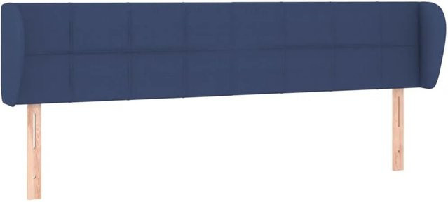 vidaXL Kopfteil mit Ohren in Blau aus Stoff und Lärchenholz, B/T/H: 183 x 23 x 78/88 cm - Bild 1