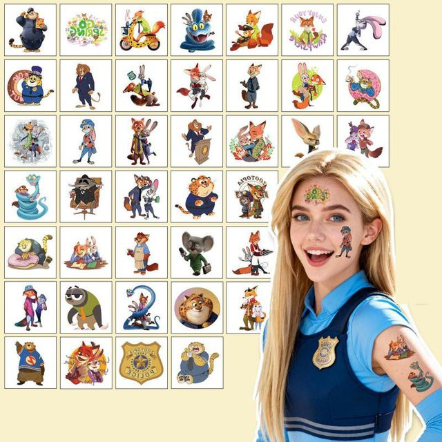 Disney Zootopia 2 Judy Und Nick, Temporäre Tattoo Aufkleber, 40er Set - Bild 1