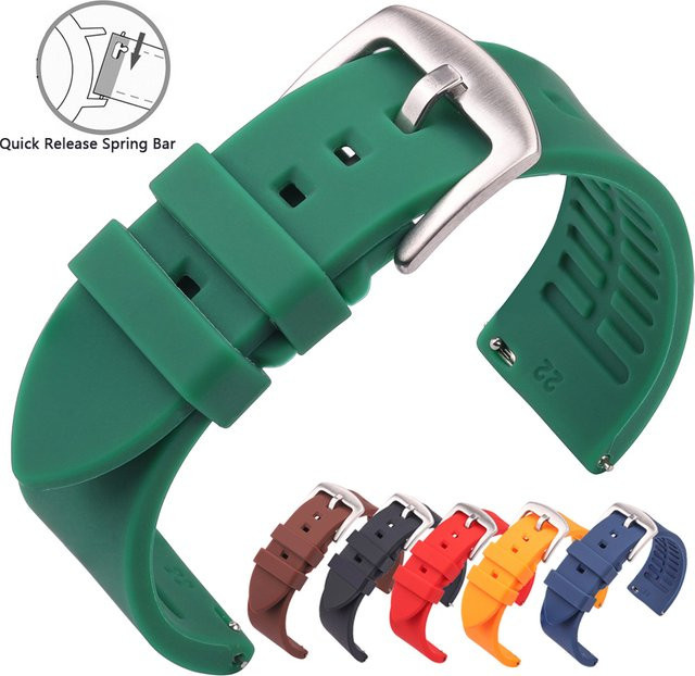 Uhrenarmband Silikon, Bunt, Unisex, 20mm 22mm 24mm - Bild 1