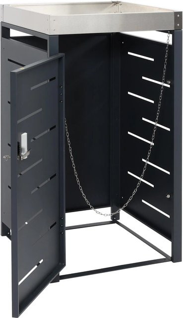 PROREGAL Mülltonnenbox für 1 Tonne in Anthrazit, verzinkter Stahl, B/T/H: 110 x 60 x 62 cm - Bild 1