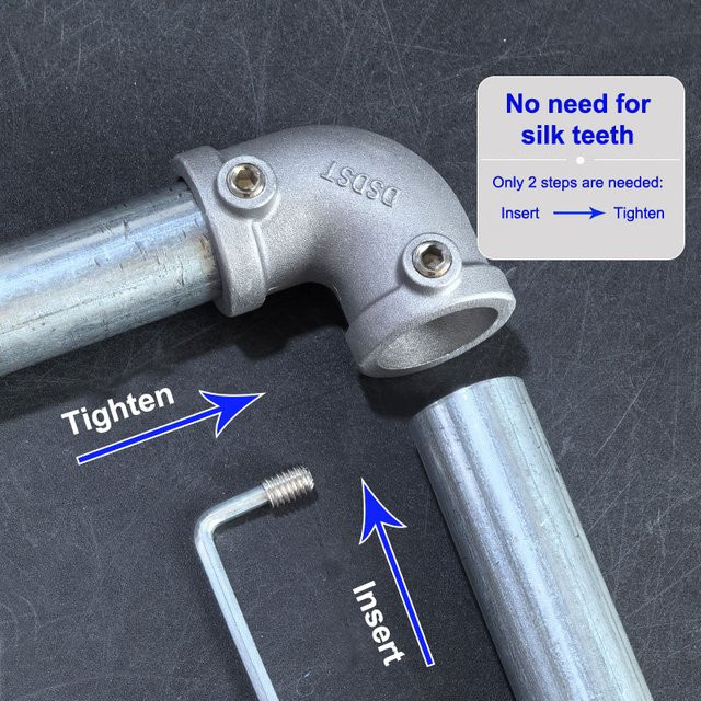 ESHYLALA 3D-Fitting-Verbindungsverschluss aus Aluminiumlegierung in Silber für Stahlrohr-Regale, flach, 20/25 mm - Bild 1
