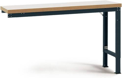Manuflex Anbauwerkbank Profi Spezial in Anthrazit mit Kunststoff-Tischplatte und höhenverstellbarem Gestell, Breite: 150 cm, Tiefe: 70 cm, Höhe: 80 cm - Bild 1
