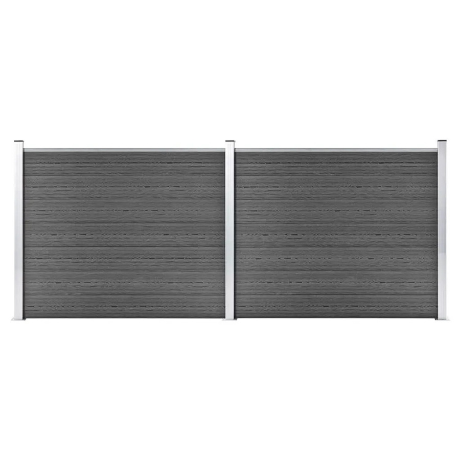 vidaXL Zaunelement Set WPC in Schwarz, B: 353 cm, H: 146 cm - Bild 2