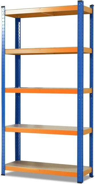 karatcommercial Schwerlastregal Grizzly Blau-Orange B/T/H: 90 x 45 x 180 cm - Bild 1
