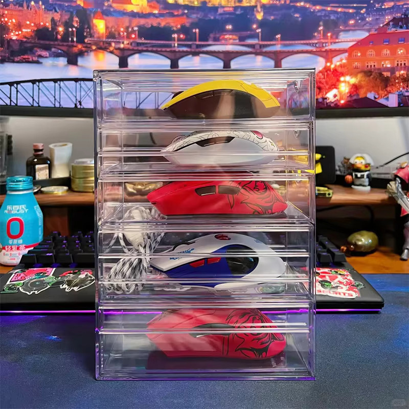 Staubdichte Maus-Aufbewahrungsbox als mehrschichtiges Display Rack für Gaming-Mäuse in Transparent, Vitrine-Ständer für mechanische und kabellose Mäuse - Bild 2