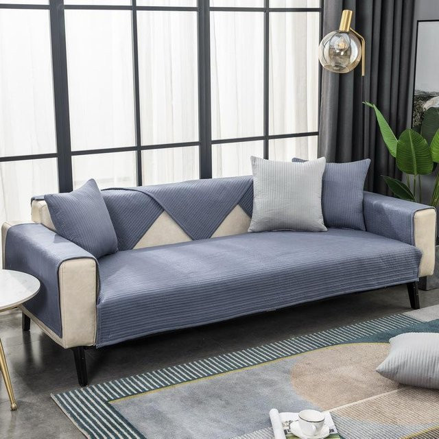 Modernes Sofakissen aus Baumwolle in Grau oder Blau, B/B: 70 x 70 cm - Bild 1