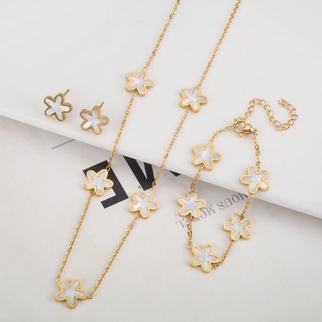 Hengsangxin Schmuck-Set, Edelstahl, Gänseblümchen, Damen - Bild 1