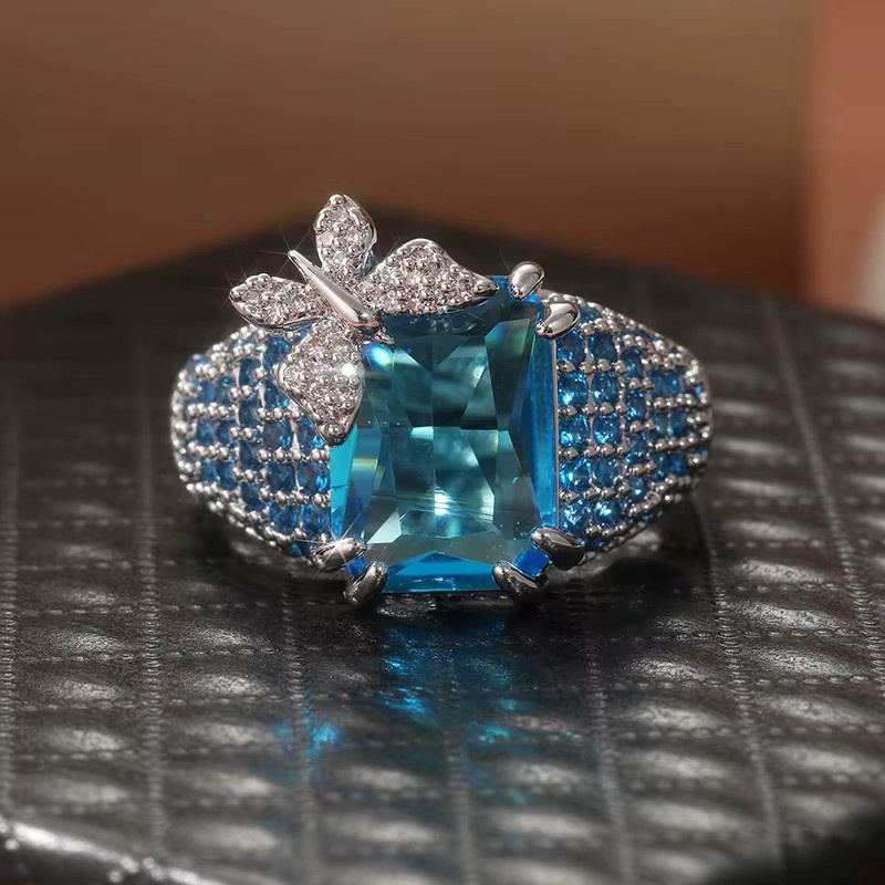 YoYo Ring, Schmetterlingsdesign, Silber, Zirkonia, Damen - Bild 3