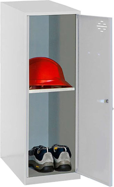 PROREGAL Schließfachschrank AMEGO Spind aus Metall mit Fachboden und Schloss, Farbe: Grau, H x B x T: 91,5 x 40 x 50 cm - Bild 1