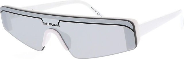 Balenciaga BB0003S Sonnenbrille, Unregelmäßige Form, Vollrand, Weiß, Unisex - Bild 1