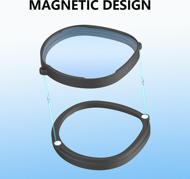 VODOOL Linsenschutzrahmen für Meta Quest 3S VR-Brille mit magnetischen Anti-Blaulicht-Gläsern in Schwarz - Bild 1