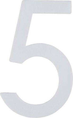 ALPERTEC Hausnummer 5, Weiß, Kunststoff, nachtleuchtend, B/H/T: 9,7 x 18 x 0,4 cm - Bild 1