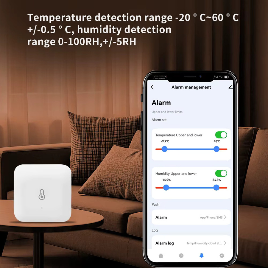 LINCUKOO Zigbee Kabelloser Intelligenter Sensor Weiß Kompakter Temperatur- und Feuchtigkeitsmonitor Kompatibel mit Alexa und Google Home Assistant - Bild 5