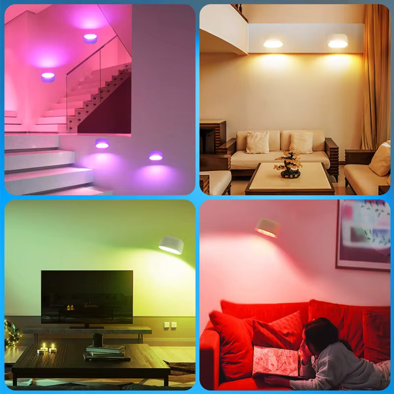 GGBingo Magnetische Wandleuchte mit RGB-Effekt in Schwarz und Mehrfarbig für Wohnzimmer und Garten - Bild 5
