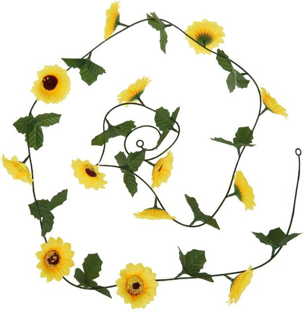 VBS Sonnenblumen Girlande in Gelb aus Kunststoff für Hochzeit und Geburtstagsfeier - Bild 1