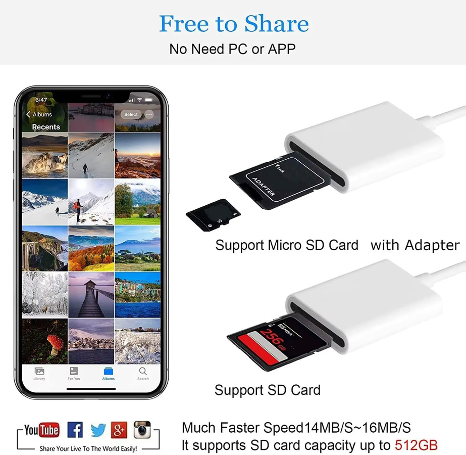 Apple USB-C SD-Kartenleser für iPhone und iPad in Weiß - Bild 4