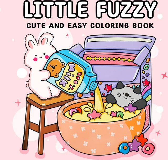 LITTLE FUZZY Malbuch für Erwachsene mit einfachen Mustern in Multicolor - Bild 1