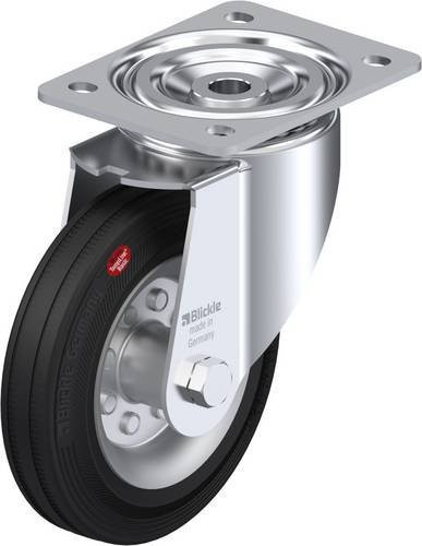 Blickle LI-VEHI 160R Lenkrolle aus verzinktem Stahl in Silber und Schwarz mit einem Rad-Durchmesser von 160 mm und einer Tragfähigkeit von 120 kg - Bild 1