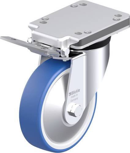 Blickle LK-POTHS 160XK-IS-FA Stahlblech-Lenkrolle in Blau mit 160 mm Rad-Durchmesser und 400 kg Tragfähigkeit - Bild 1