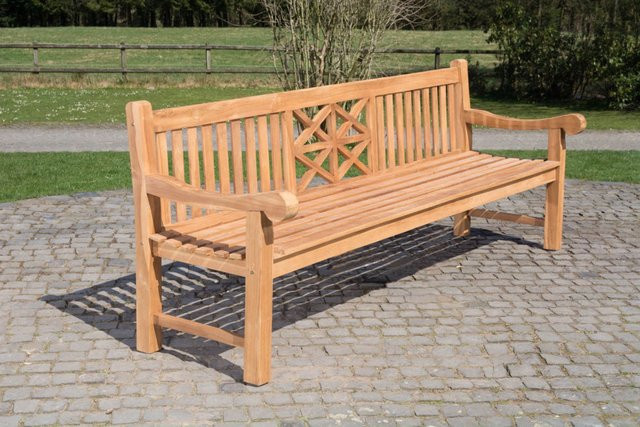 TPFGarden Teakbank Florence-XL aus Teakholz in Braun für Garten und Terrasse, B/H/T: 240 x 92 x 72 cm - Bild 1