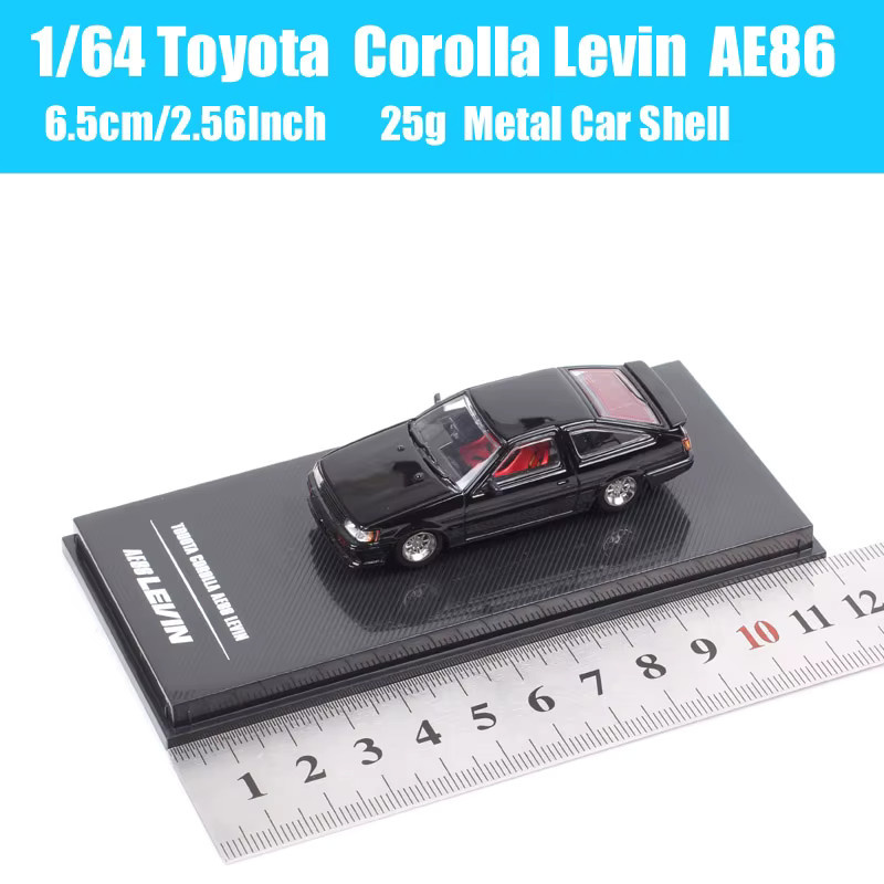MX Hobby Kleiner Toyota Corolla Levin AE86 Sportwagen, Maßstab 1:64, Metall, Schwarz - Bild 2