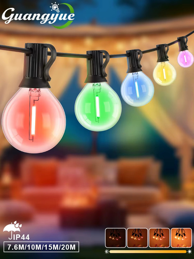 Grensk LED G40 Weihnachts-Lichterkette mit mehrfarbigen Globus-Glühbirnen E12 für die Außenbeleuchtung im Garten und zur Feiertagsdekoration - Bild 7