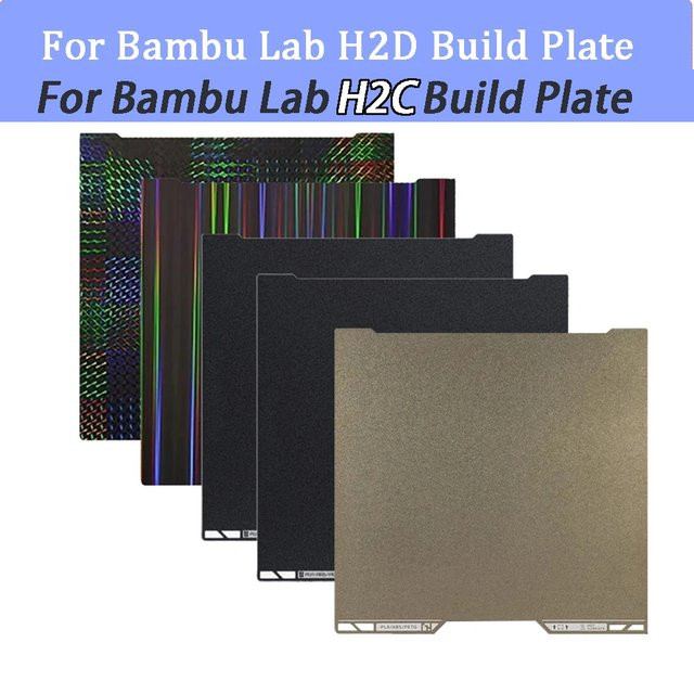 Bambu Lab Magnetische PEI-Druckplatte für FDM-Drucker, doppelseitige Federstahlfolie, Schwarz, B: 350 mm, T: 320 mm - Bild 1