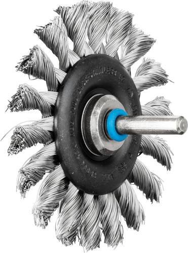 PFERD Rundbürste gezopft RBG 7006/6 INOX mit Schaft, Edelstahl-Draht 0,35 mm, Durchmesser: 76 mm, Schaft-Durchmesser: 6 mm, Silber - Bild 1