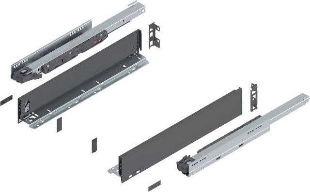 Blum Legrabox Pure Set Schubladenauszug mit Tip-On Vollauszug, Höhe M, Tiefe: 500 mm, Tragkraft 40 kg, Farbe: Oriongrau, 1 Paar - Bild 1