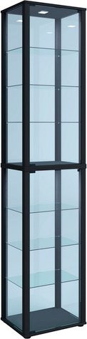 VCM Standvitrine Kavisa XL in Schwarz mit Glastüren und ESG-Sicherheitsglas, B/H: 50 x 227 cm - Bild 1