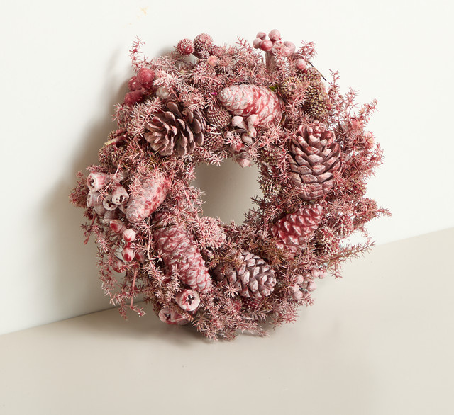 Trockenblumenkranz Blume2000 in Pink, Durchmesser: 20 cm - Bild 1