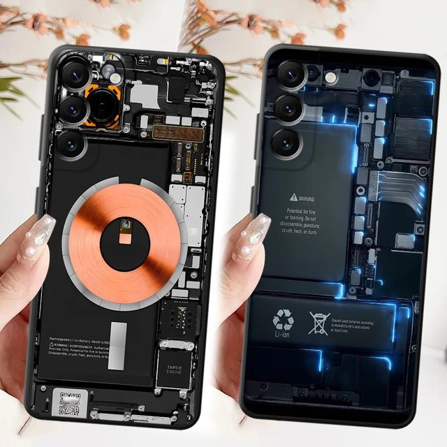 Handyhülle mit Platinenmuster für Samsung Galaxy A03s A12 A13 A15 A16 A17 A20 A40 A50 A04 A05 A06 A70 in Schwarz - Bild 1