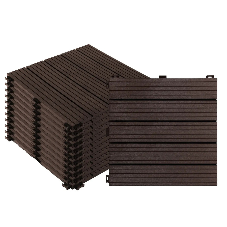 KARAT Terrassenfliesen Claire wetterfest in Braun und Grau mit Klick-System, 11er-Set, B/T: 30 x 30 cm - Bild 2