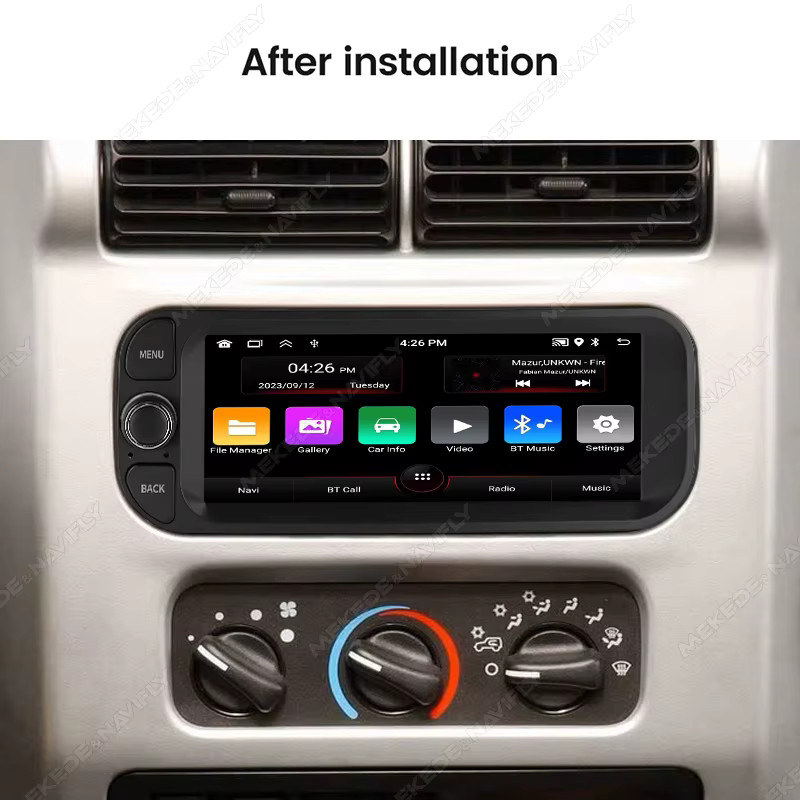 NAVIFANS Android 13 Autoradio Stereo mit Carplay für Jeep Grand Cherokee Liberty Wrangler und Chrysler 2002–2006, Farbe: Schwarz - Bild 2