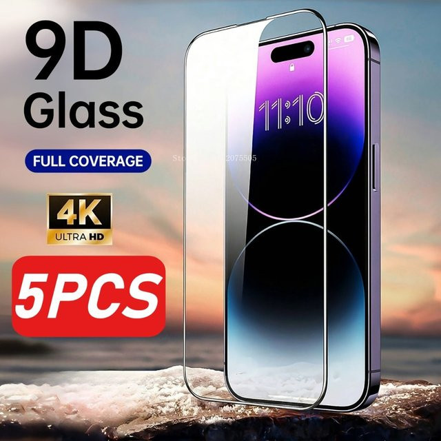 ZMZE 5er-Pack HD-Displayschutz aus gehärtetem Glas mit schwarzem Rand für iPhone 17 Air 17 Pro 17 Pro Max 16 15 14 Plus 13 Pro Max 16E 11 12 Mini - Bild 1